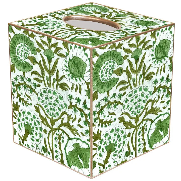 Tissue Box Cover - Green Floral