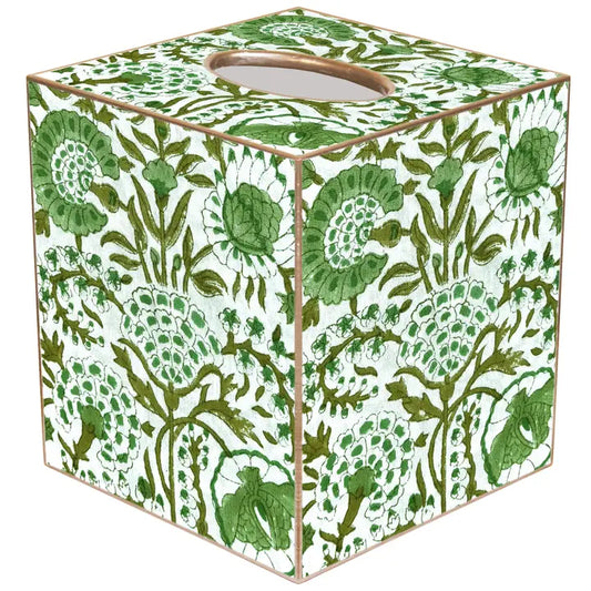 Tissue Box Cover - Green Floral
