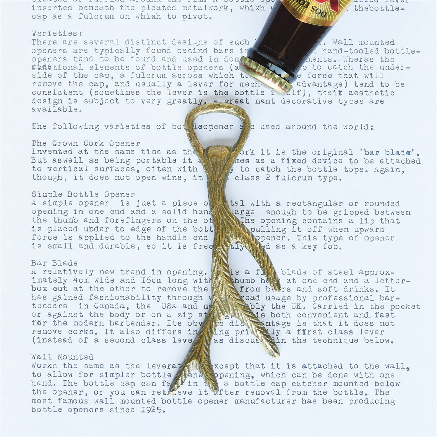 Antler Brass Bottle Opener
