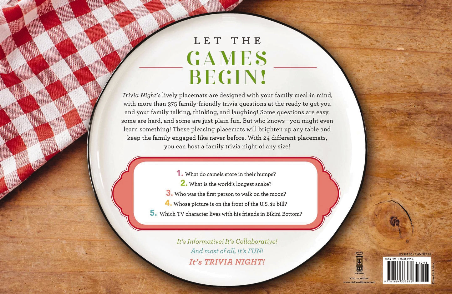 Family Fun Night: Trivia Night Placemats