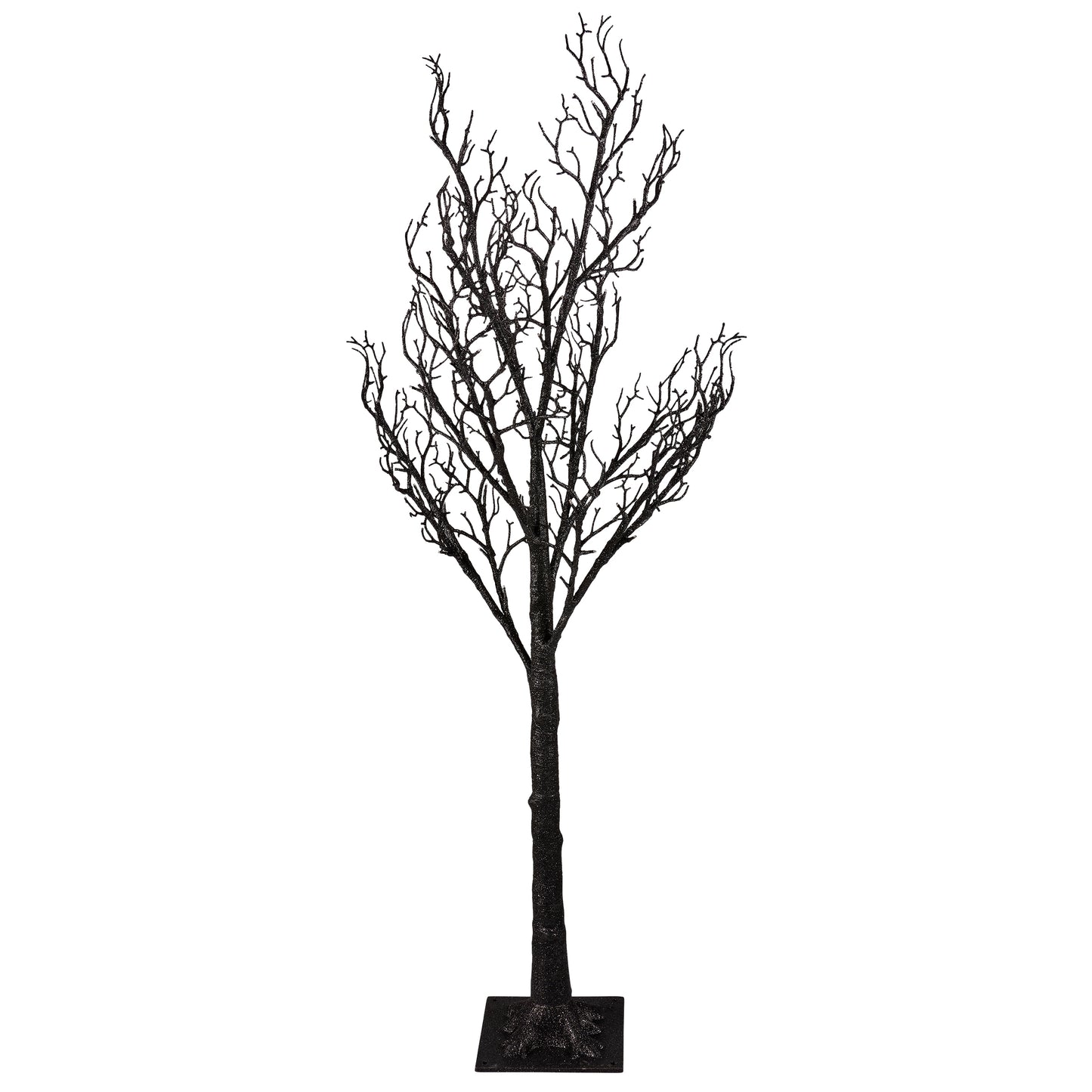 Medium Lighted Black Glitter Tree