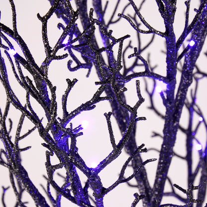 Medium Lighted Black Glitter Tree