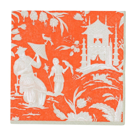 Silk Road Toile Mandarin Cocktail Napkin