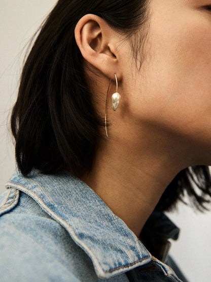 Teagan Threaded Pearl Earrings