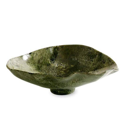 Resin Malachite Large Oval Bowl
