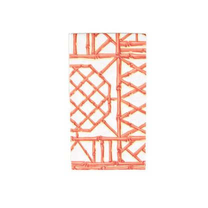 Bamboo Screen Coral Paper Linen Guest Towel Napkins