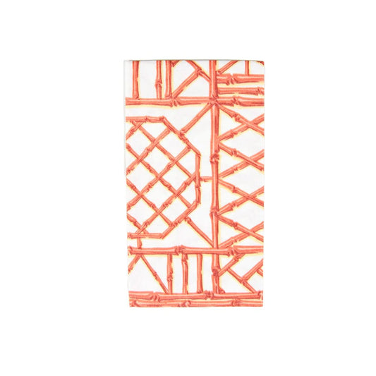 Bamboo Screen Coral Paper Linen Guest Towel Napkins