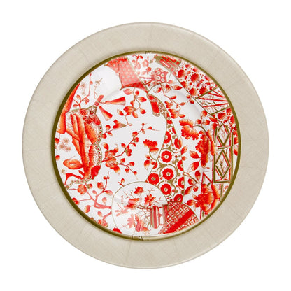 Gilded Porcelain Coral Salad/Dessert Plates