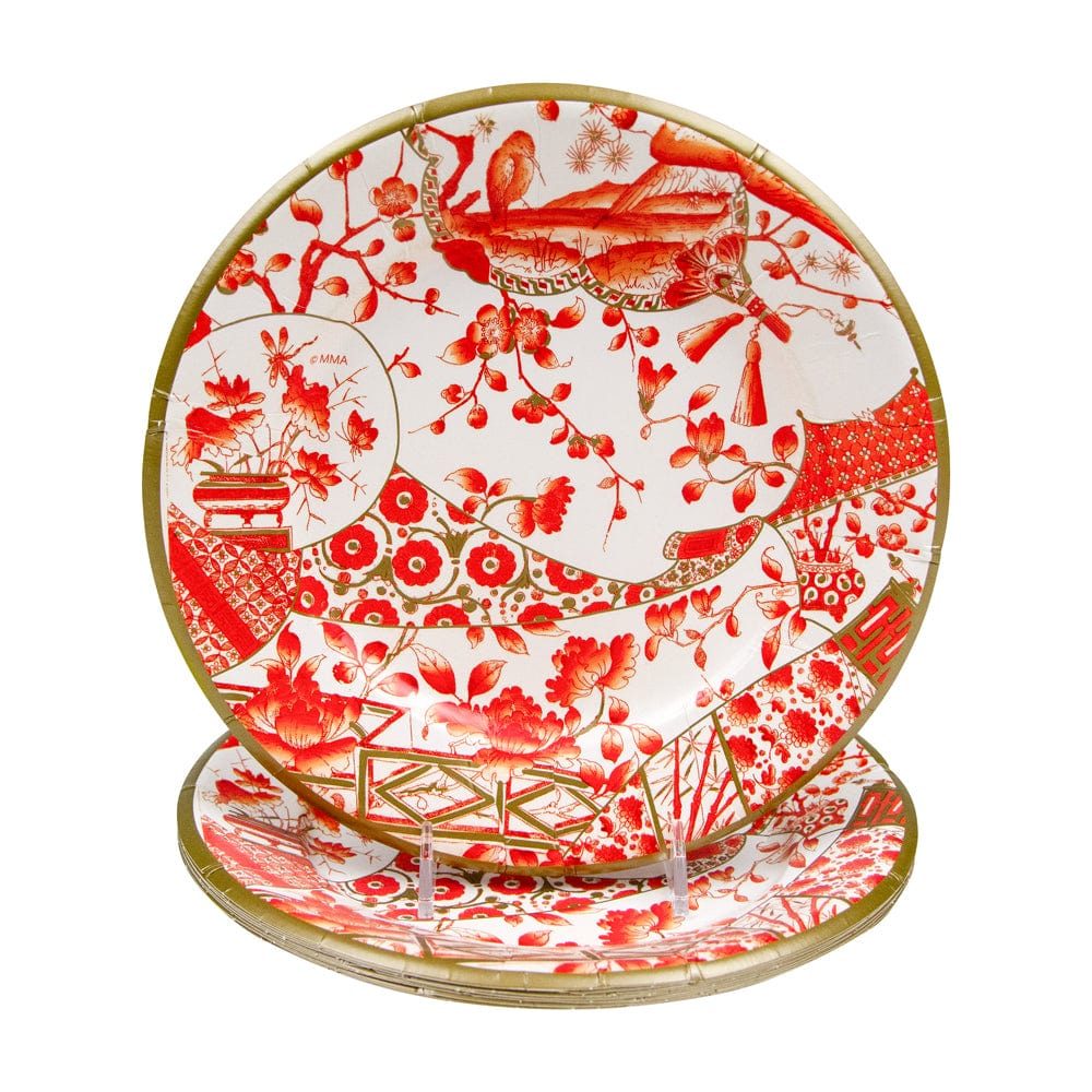 Gilded Porcelain Coral Salad/Dessert Plates