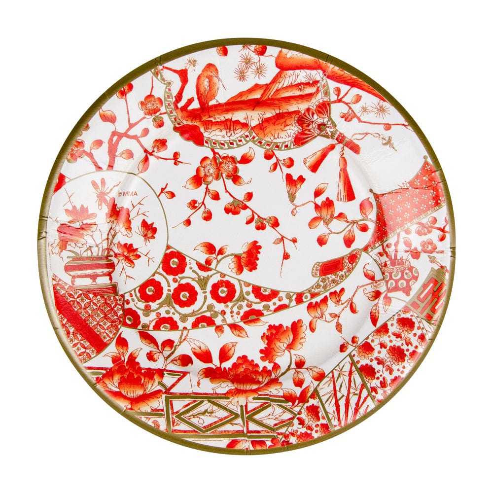 Gilded Porcelain Coral Salad/Dessert Plates