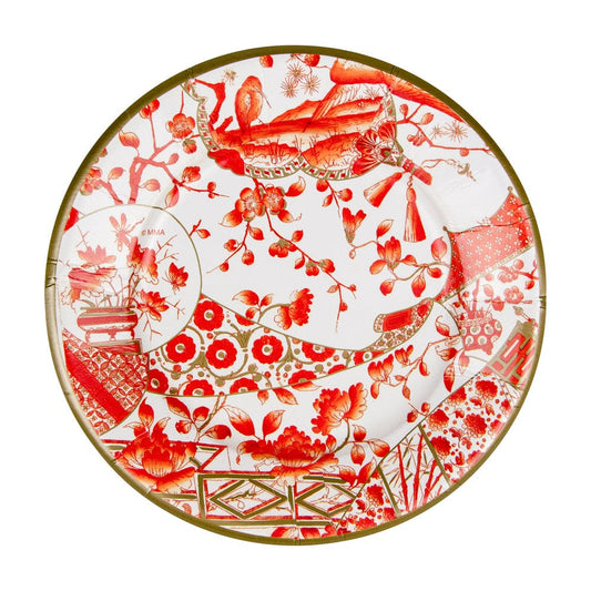 Gilded Porcelain Coral Salad/Dessert Plates