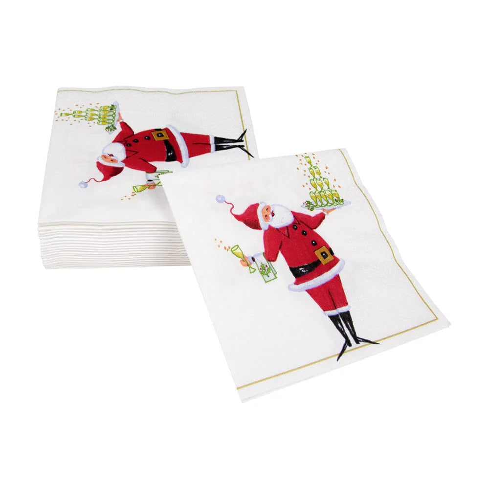 Santa Serving Drinks Cocktail Napkins