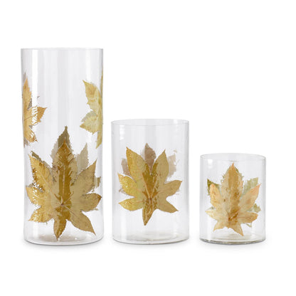 Leaf Cylinder Vases S/2