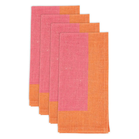 Color Blocked Dinner Napkins S/4