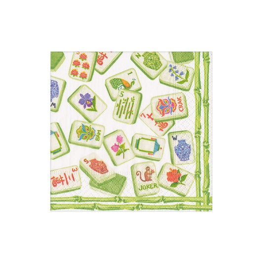 Mahjong Cocktail Napkins Green
