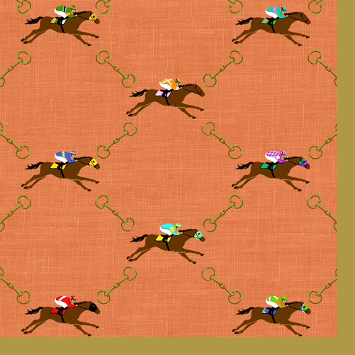 And They're Off - Orange Cocktail Napkins