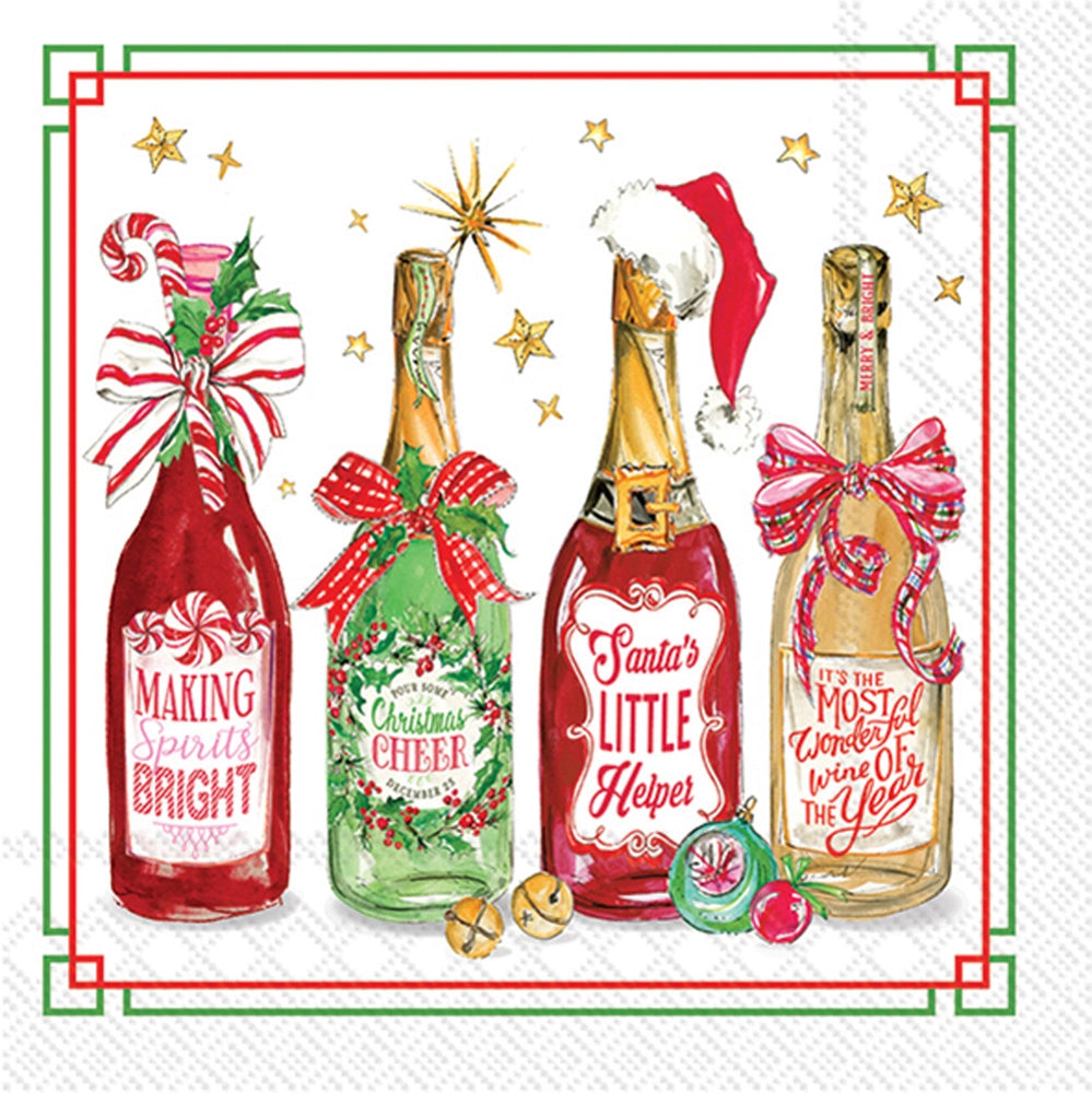 Christmas Bottles Christmas Paper Cocktail Napkins