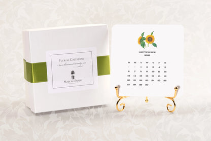2026 Floral Calendar with Easel
