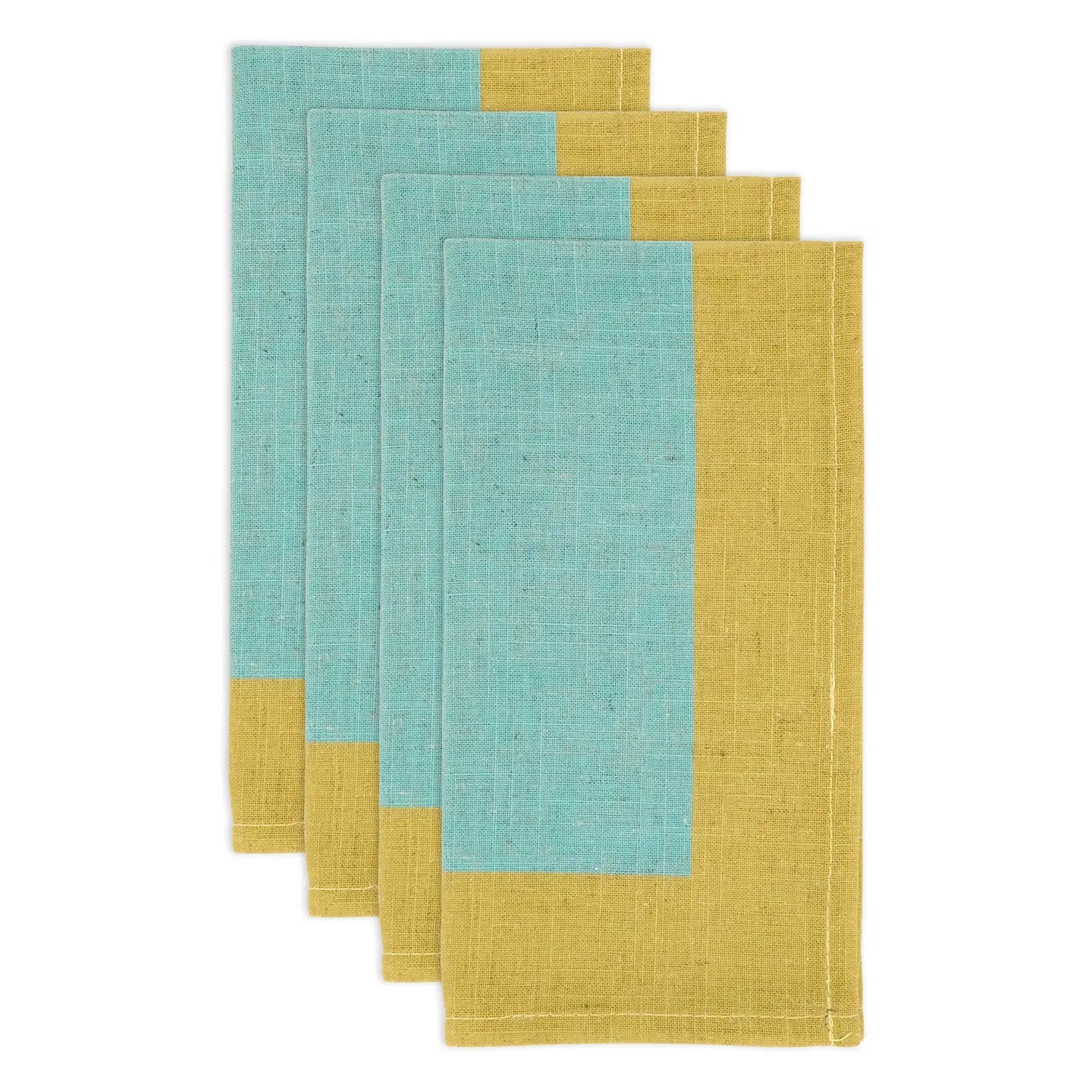 Color Blocked Dinner Napkins S/4
