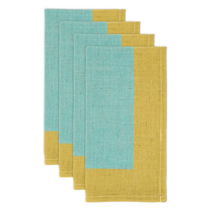 Color Blocked Dinner Napkins S/4