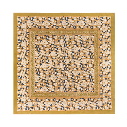 Forest Harvest Mustard & Blue French Tablecloth