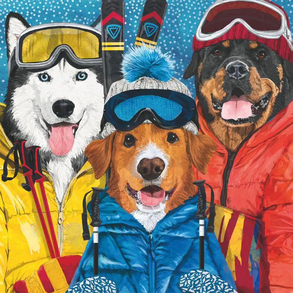 Ski Dogs Napkin