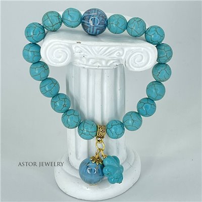 Turquoise Flower Porcelain Bracelet