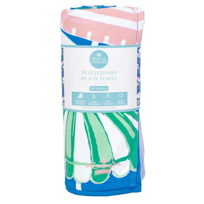 Monterosso Beach Towel Sapphire/Pink/Capri