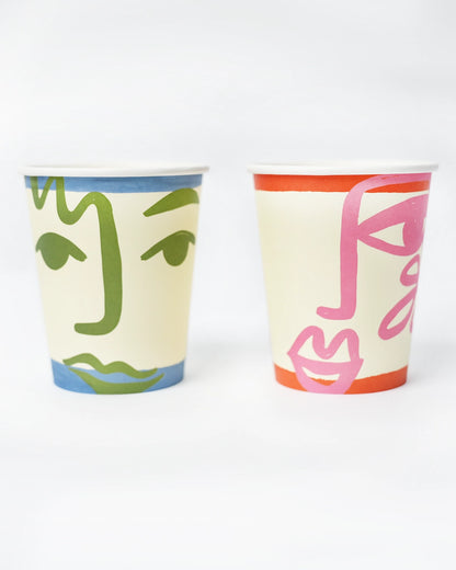 Face Party Cups - Art Party Theme