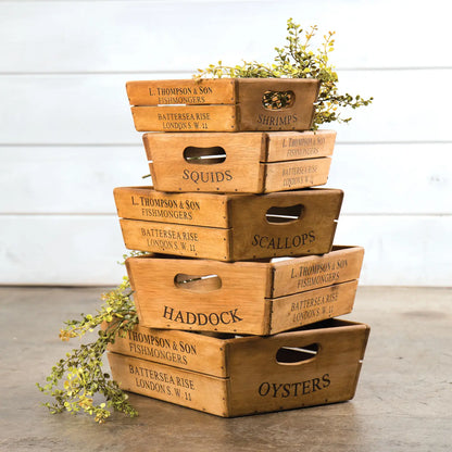 Rectangular Wood Crates Set