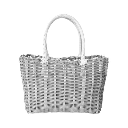 Basket Weave Tote Bag Gray