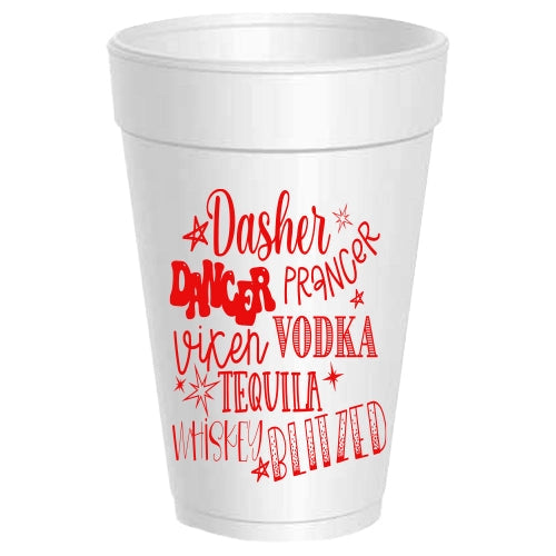 Dasher Dancer Vodka Tequila Whiskey Blitzed Cups