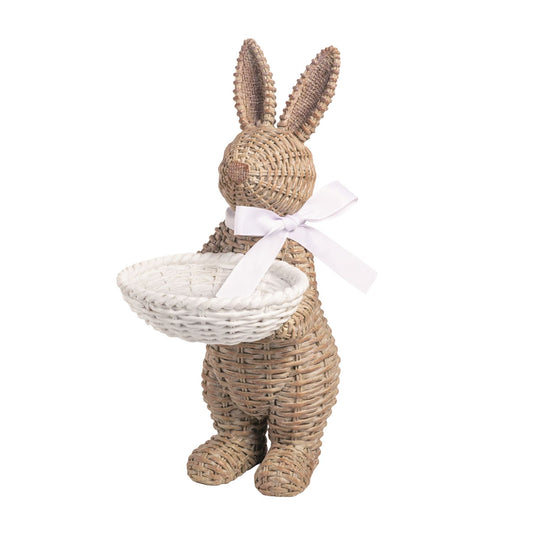 Woven Bunny Holding Bowl
