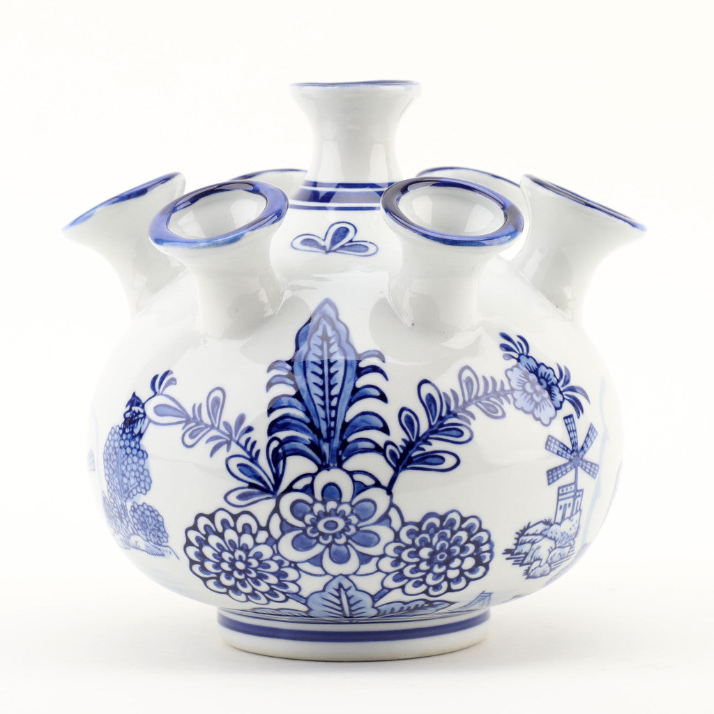 Flower Vase - Large Blue & White