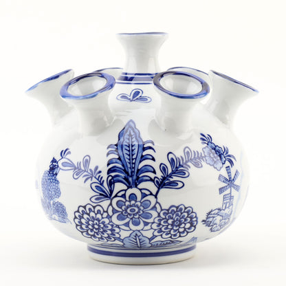 Flower Vase - Large Blue & White