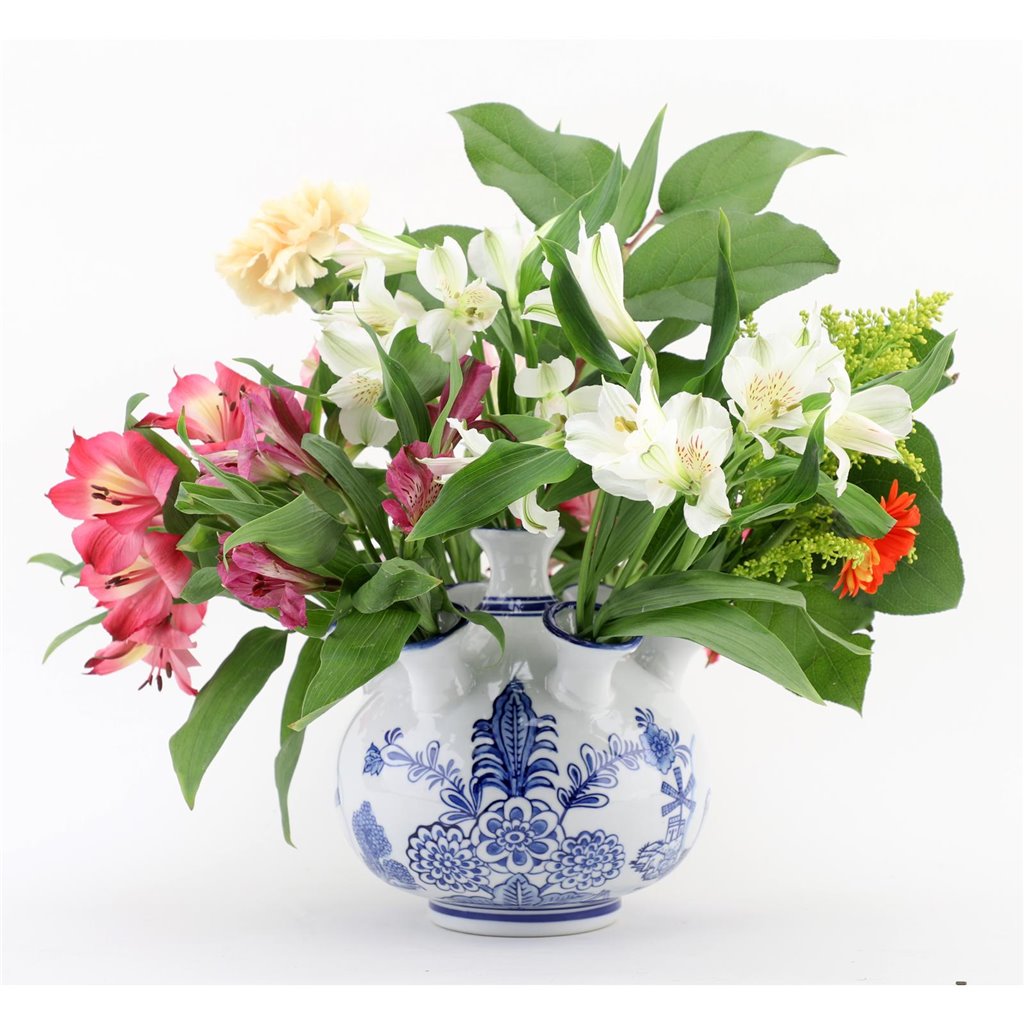 Flower Vase - Large Blue & White
