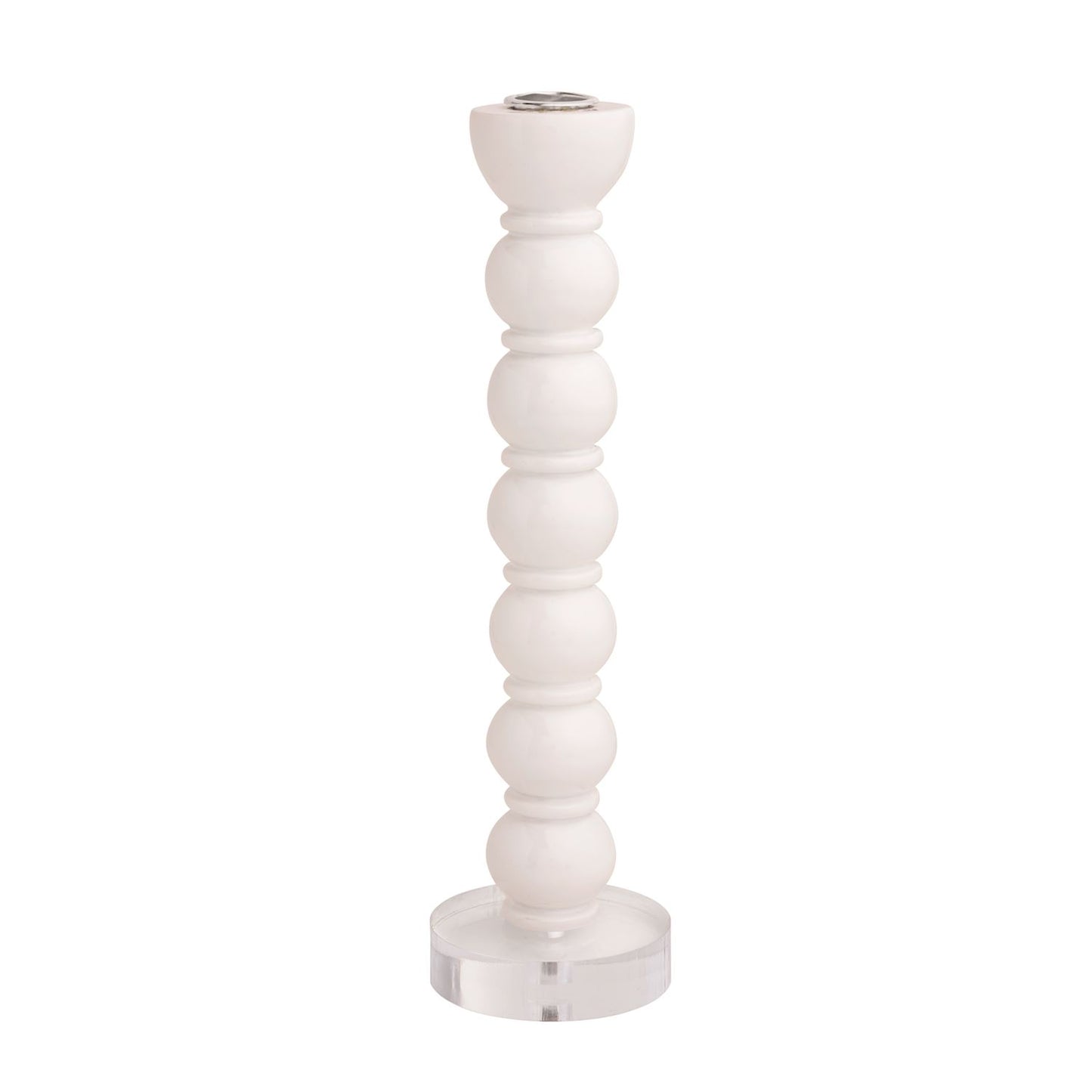 White Taper Holders - Pair