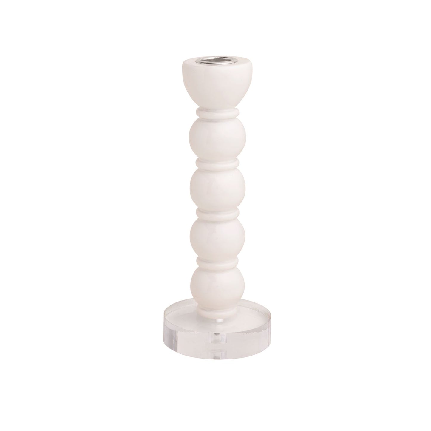 White Taper Holders - Pair