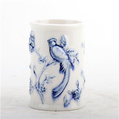 Blue And White Bird Cup