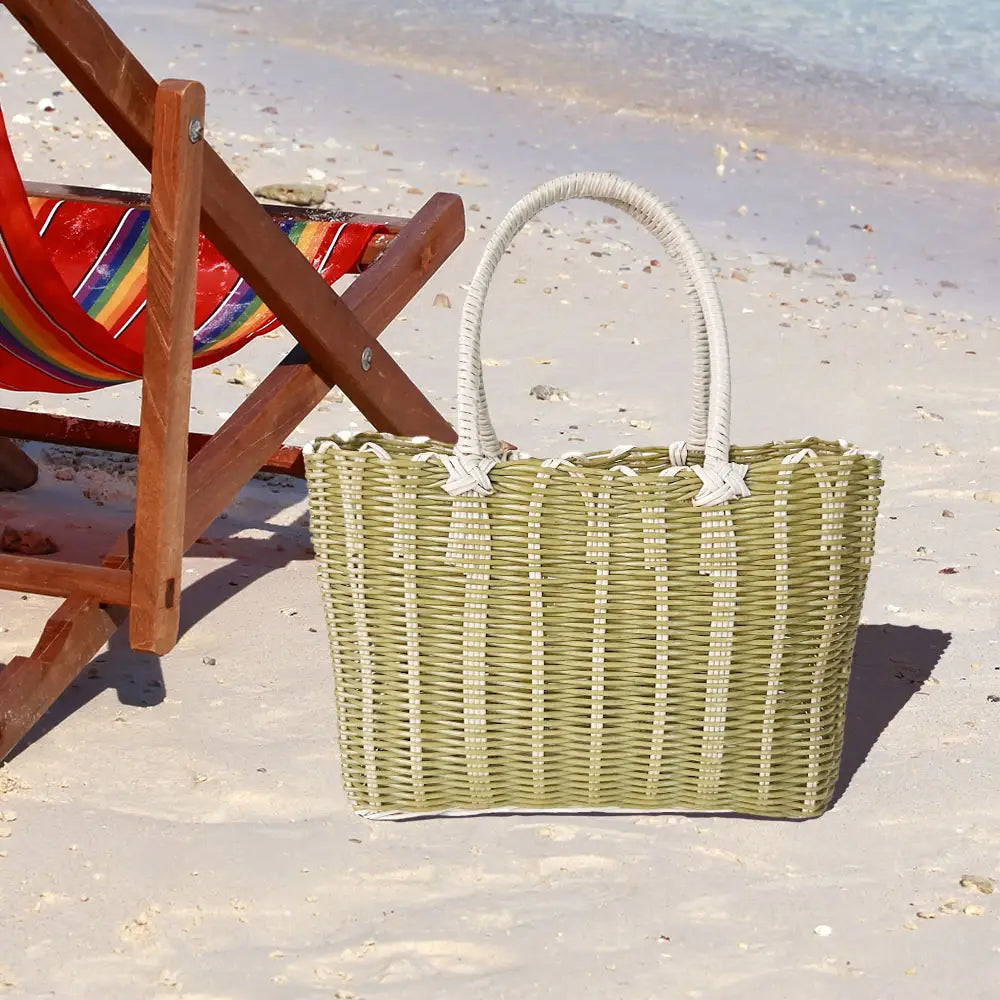 Basket Weave Tote Bag Sage