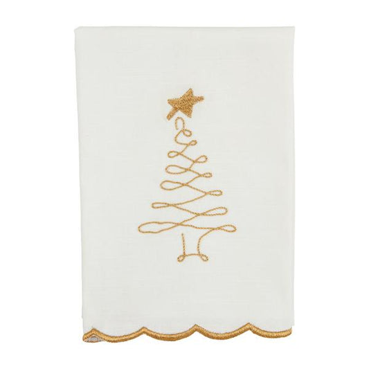 Tree Gold Scallop Towel