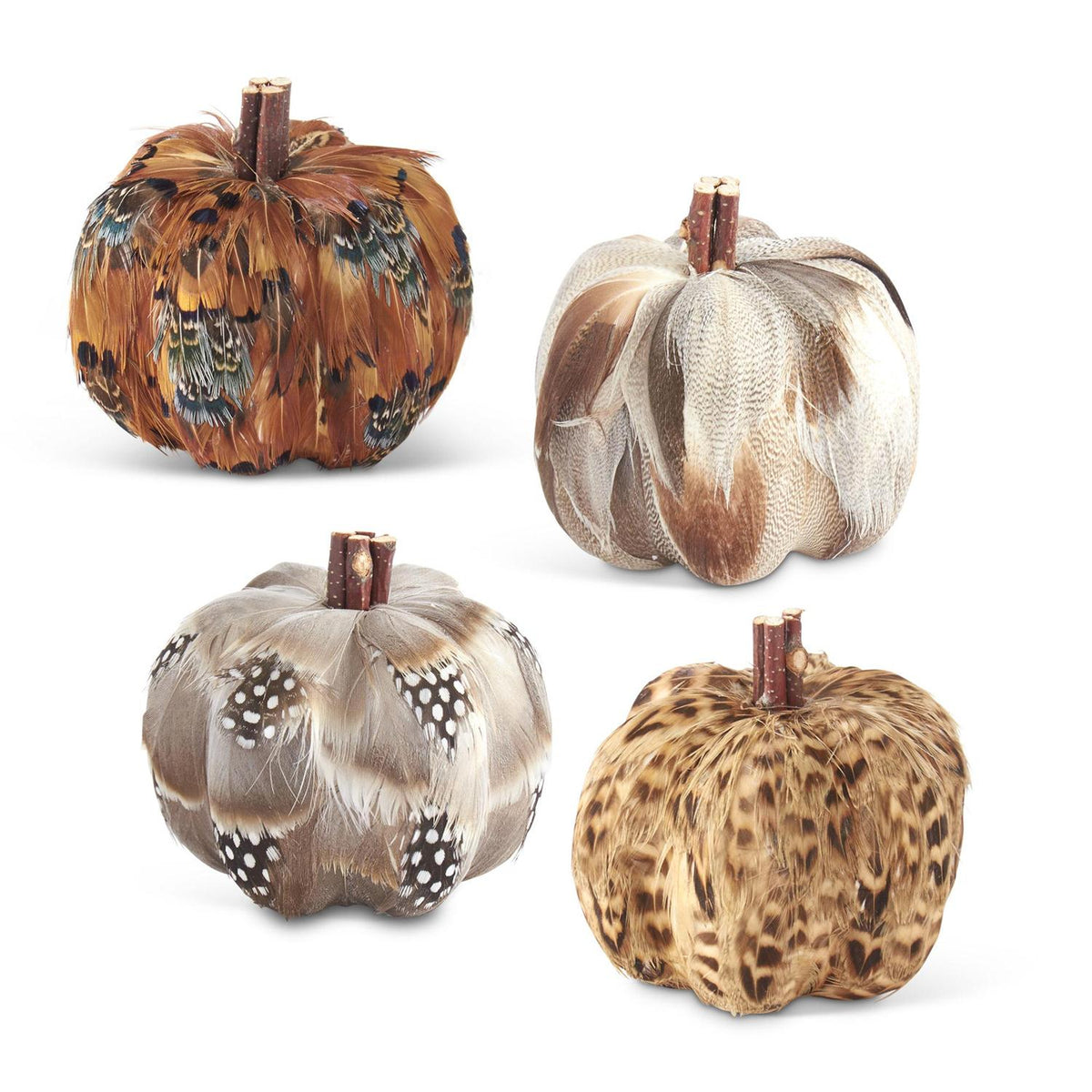 Assorted Feather Pumpkins - 4 Styles