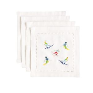 Skiers Cocktail Napkin S/4