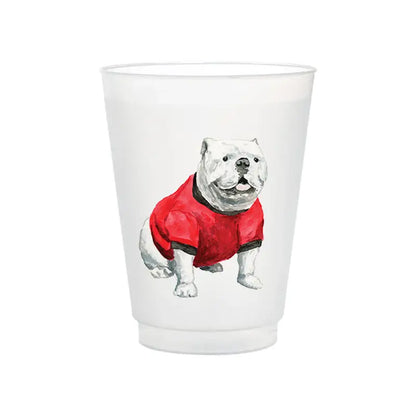 Bulldog Frosted Cups | Set of 6