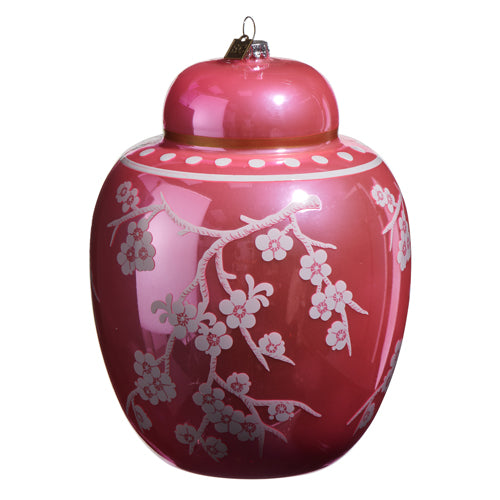 Pink Floral Ginger Jar Ornament