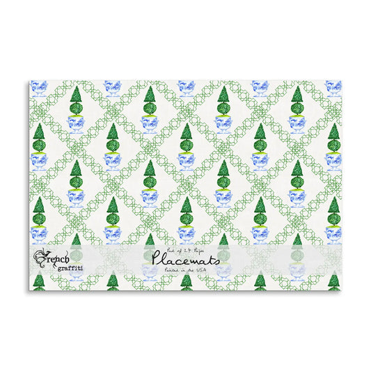 French Topiary Paper Placemats