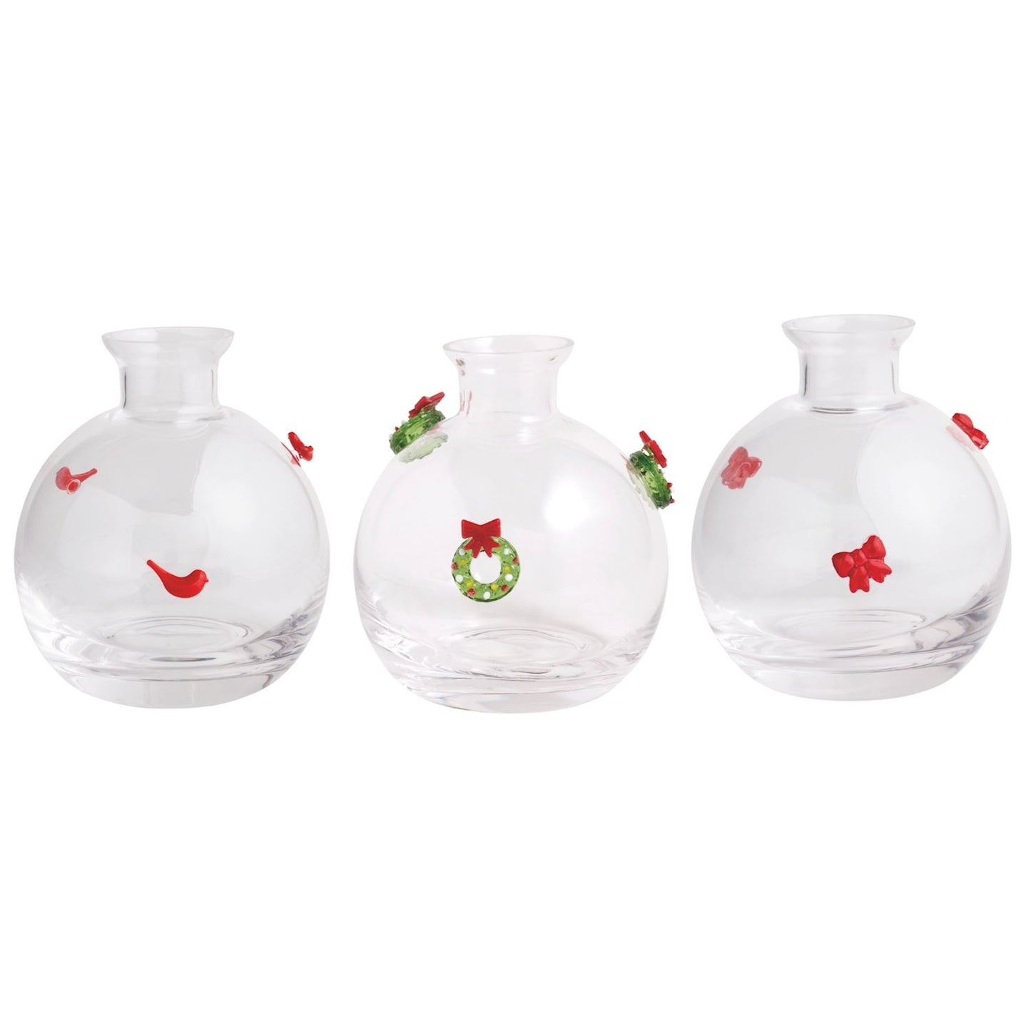 Christmas Glass Icon Bud Vases