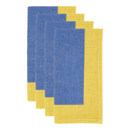 Color Blocked Dinner Napkins S/4