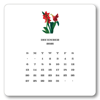 2026 Floral Calendar with Easel