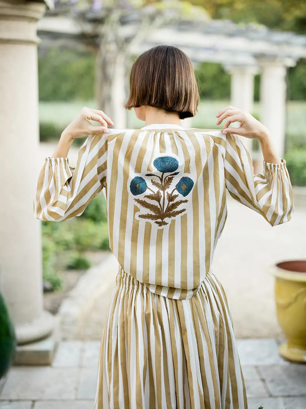 Porto Popover Khaki Top